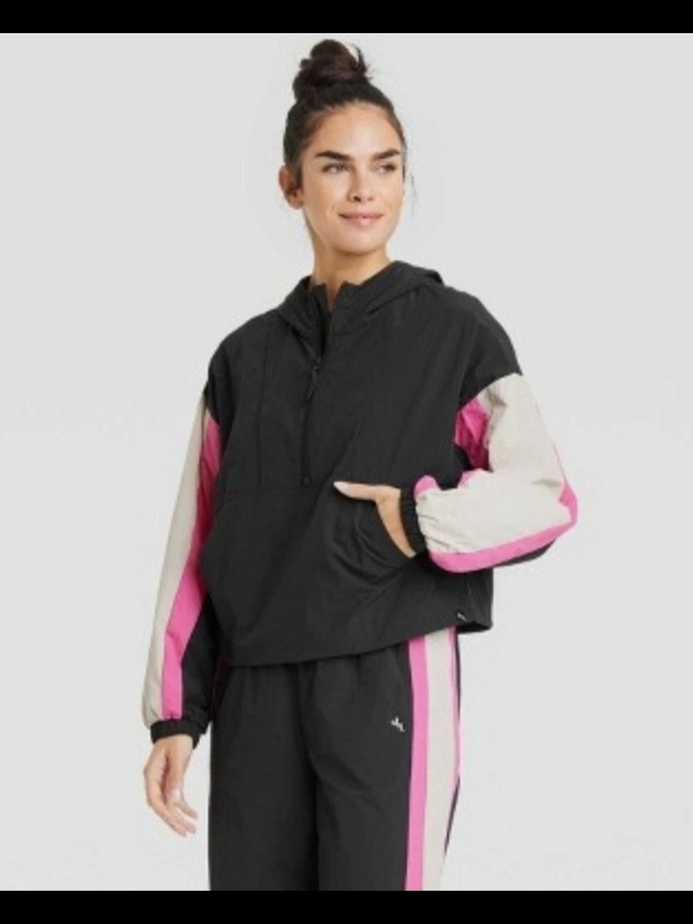 JoyLab Black Active Jacket with White Label